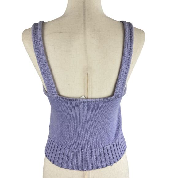 LUSH KNIT SWEATER CROPPED SLEEVELESS TANK IN LAVENDER NWT WOMEN'S SIZE SMALL - Picture 3 of 8